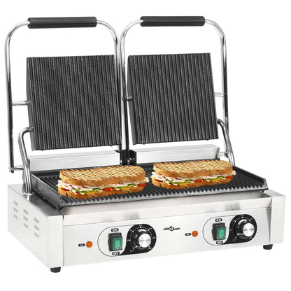 Panini gril s dvojitým drážkovaním 3600 W 57x30,5x20 cm