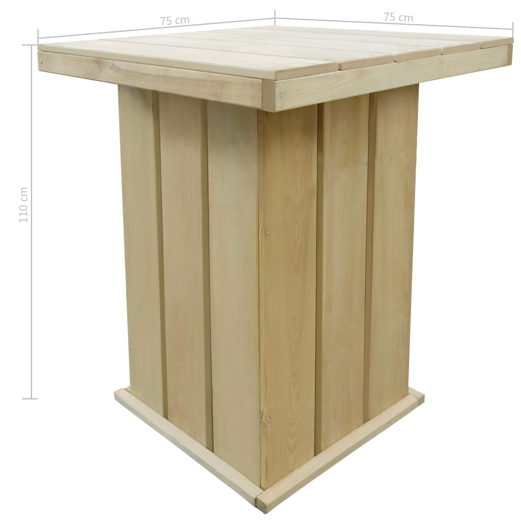 Barový stôl 75x75x110 cm, impregnovaná borovica