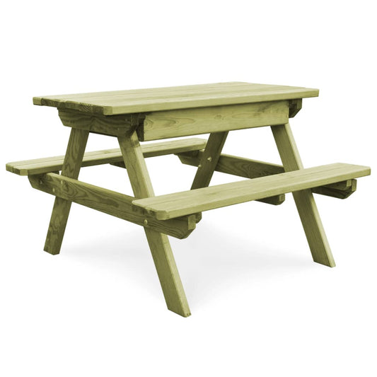 Detský piknikový stôl+lavice 90x90x58cm, impregnovaná borovica