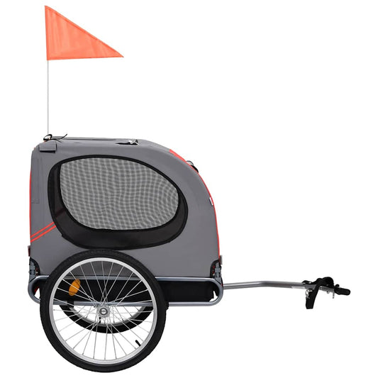 Vozík za bicykel pre psa, červeno čierny