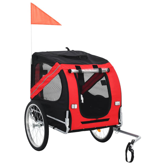 Vozík za bicykel pre psa, červeno čierny