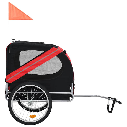 Vozík za bicykel pre psa, červeno čierny