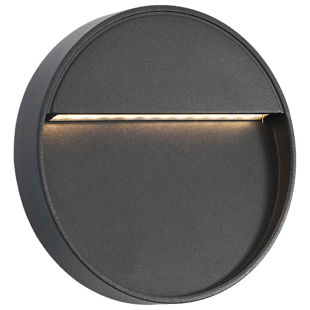 Vonkajšie Nástenné Led Svietidlá 2 Ks, 3 W, Čierne, Okrúhle