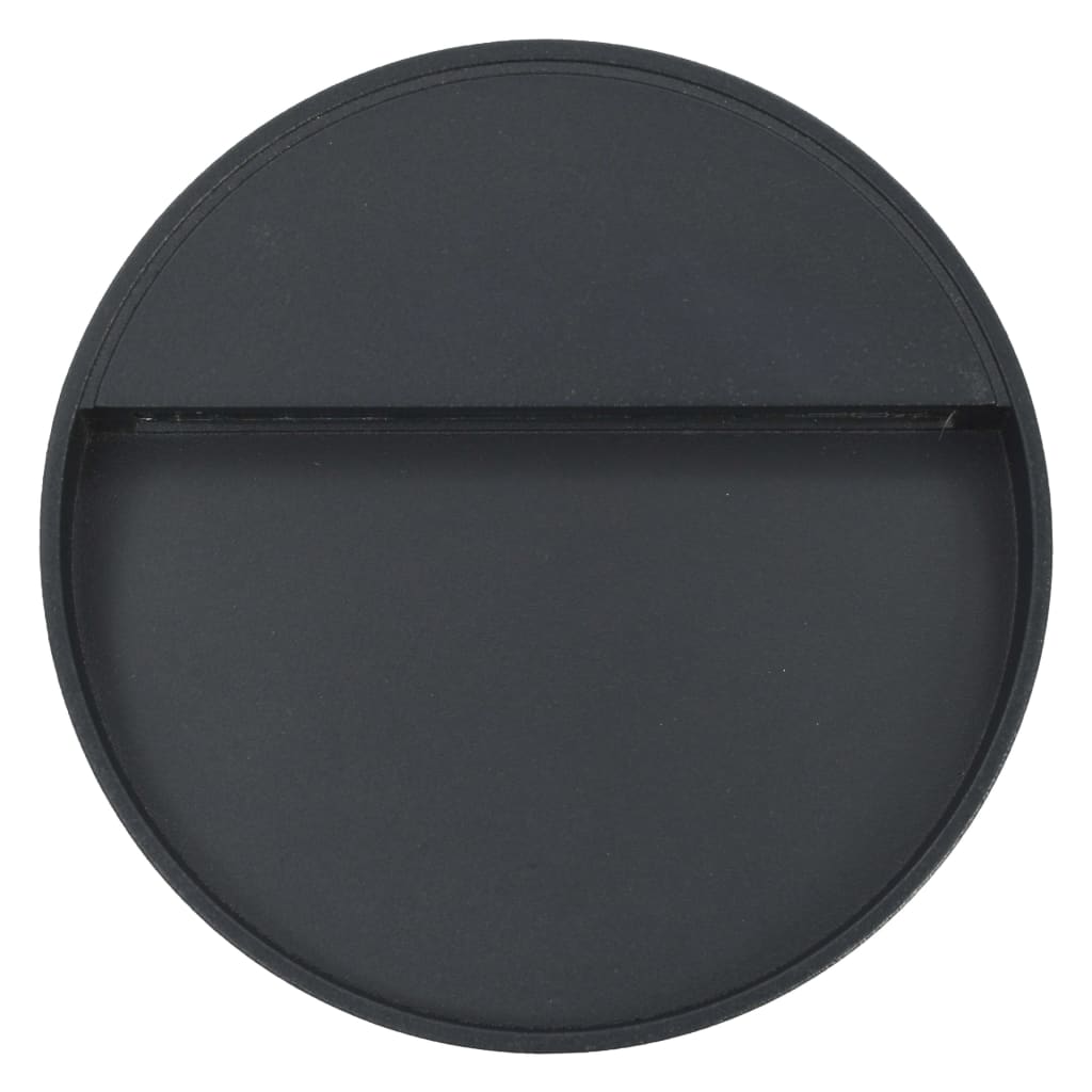 Vonkajšie Nástenné Led Svietidlá 2 Ks, 3 W, Čierne, Okrúhle