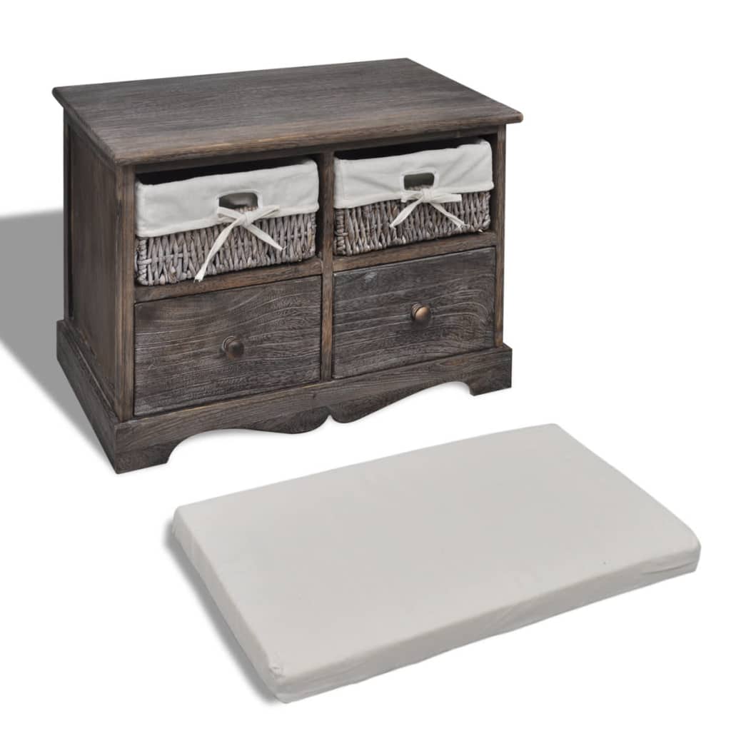 Úložná Lavica, 62X33X42 Cm, Drevo Paulovnie