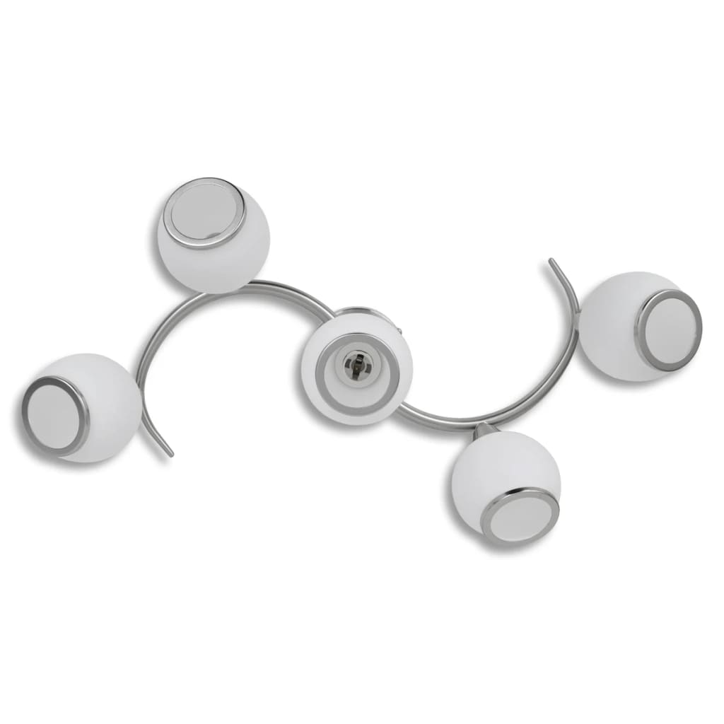 Stropná Lampa So Sklenenými Tienidlami Na Zvlnenej Koľajnici