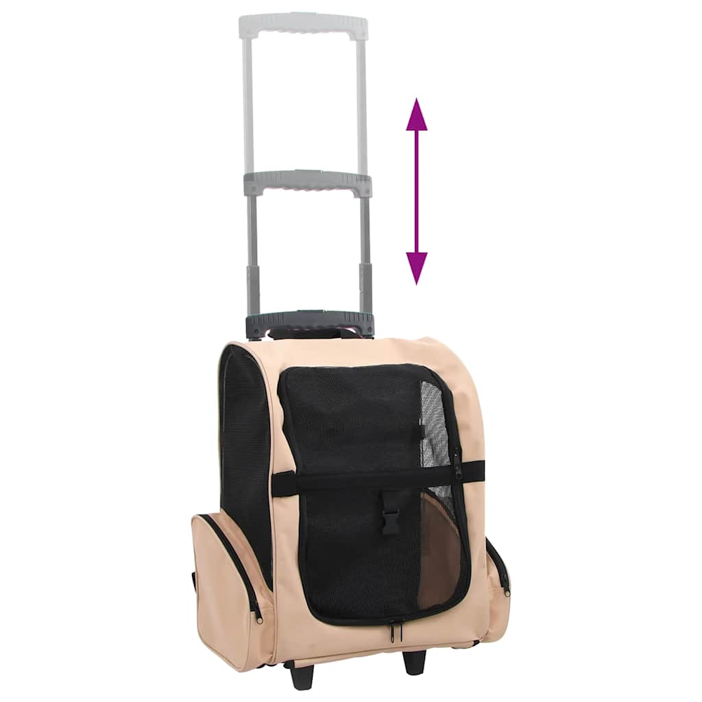 Béžový skladací viacúčelový vozík pre domáce zvieratá