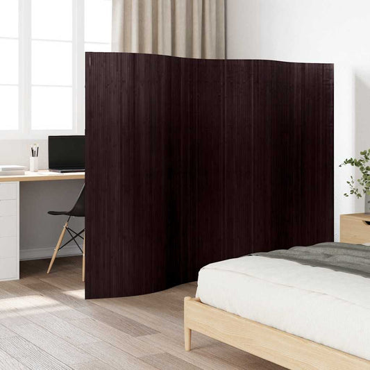 Paraván z bambusu, tmavohnedý, 250x165 cm