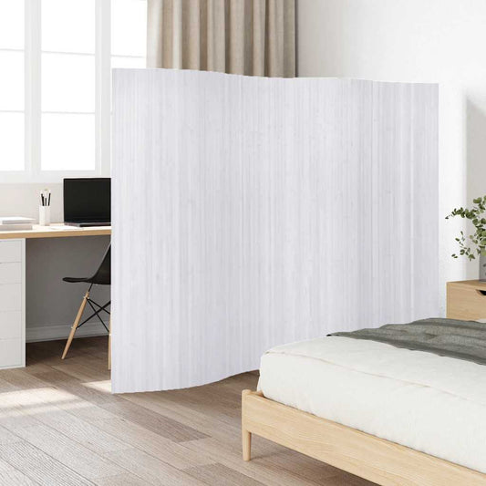 Paraván z bambusu, biely 250x165 cm
