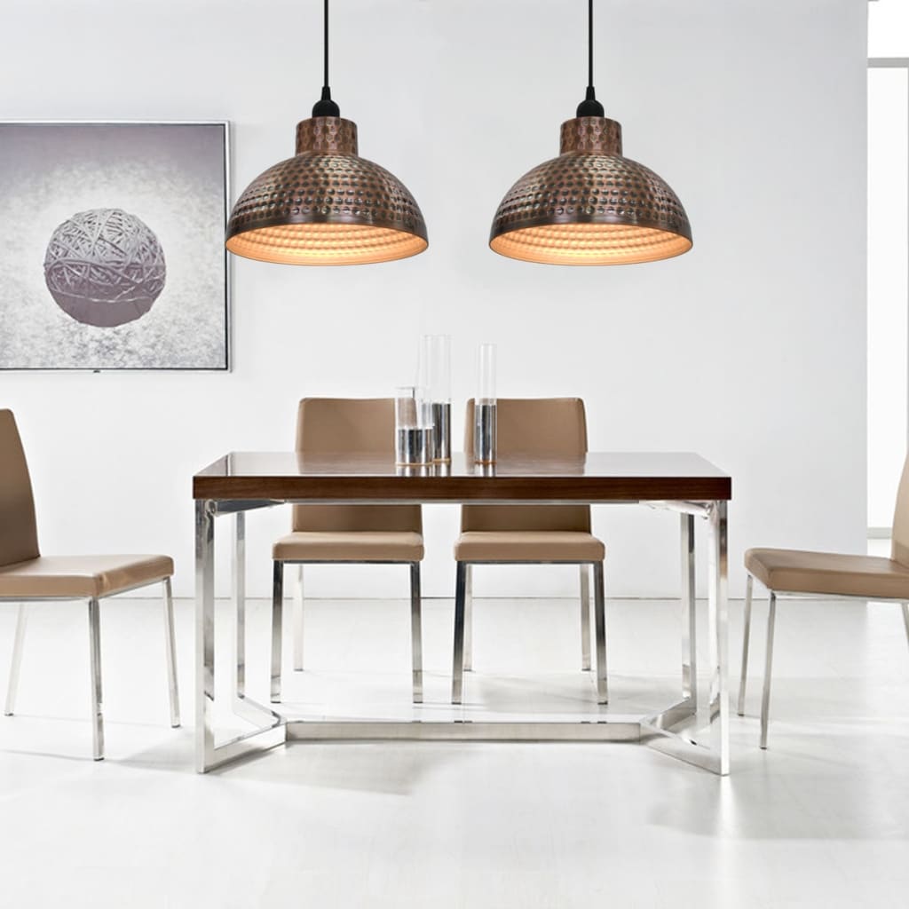 Stropné Lampy S Polkruhovými Tienidlami Medenej Farby  2 Ks