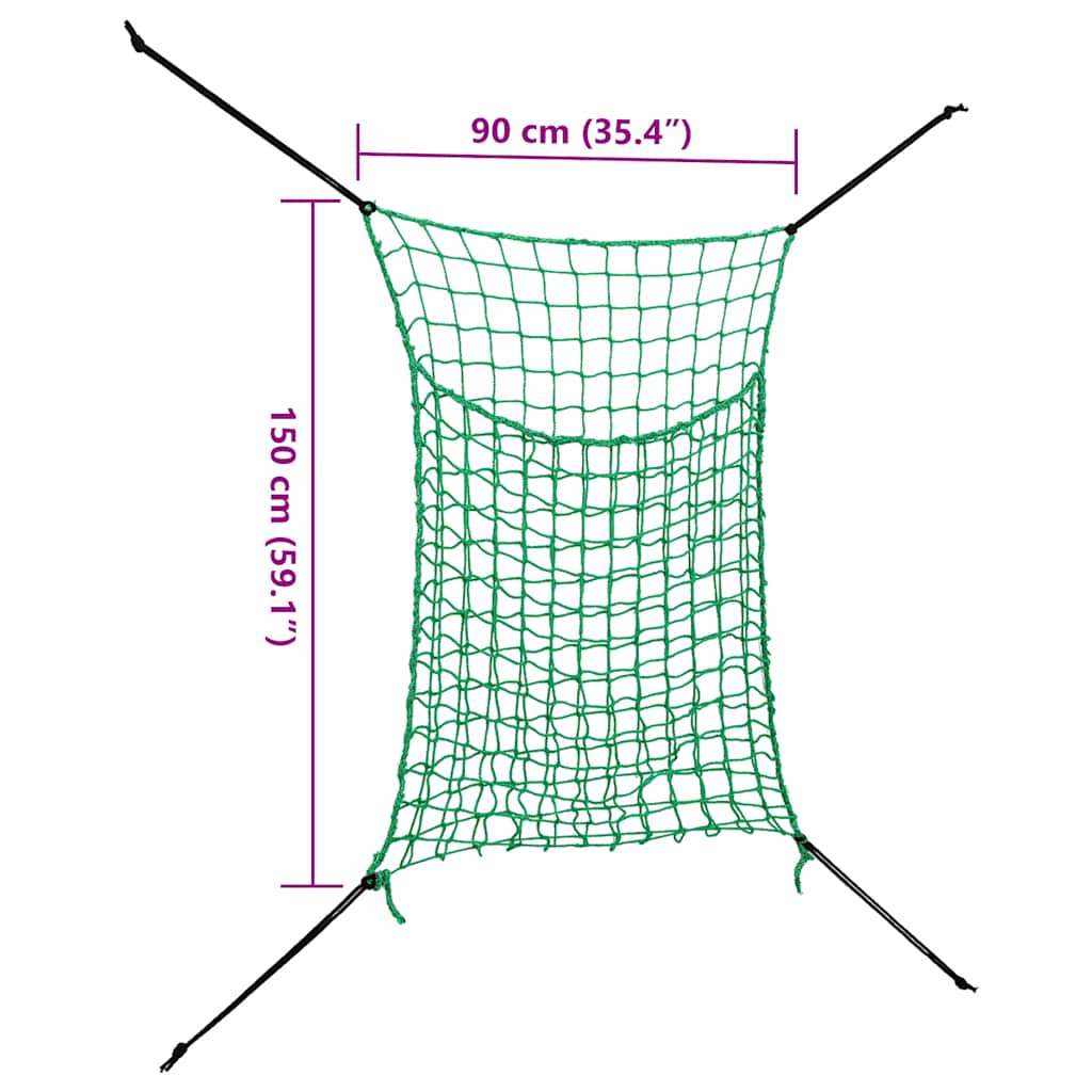 Štvorcová sieťka na seno, 2ks, 0.9x1.5 m, PP