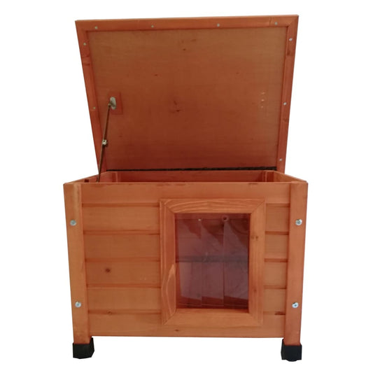 Vonkajší domček pre mačky XL 68,5x54x51,5 cm drevo hnedý