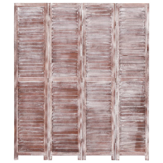 4-panelový paraván hnedý 140x165 cm drevený