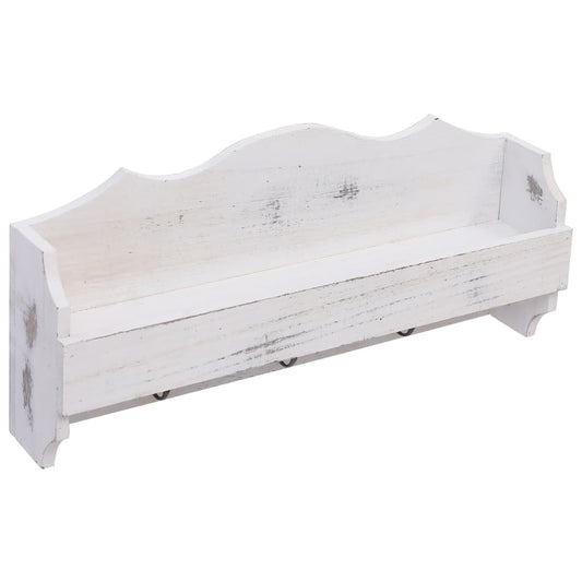 Nástenný vešiak biely 50x10x23 cm drevený