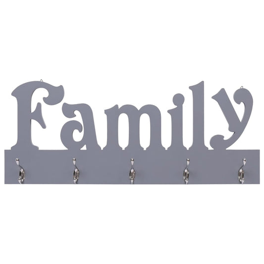Nástenný vešiak FAMILY sivý 74x29,5 cm