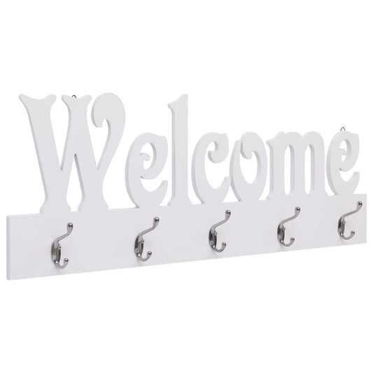 Nástenný vešiak WELCOME biely 74x29,5 cm