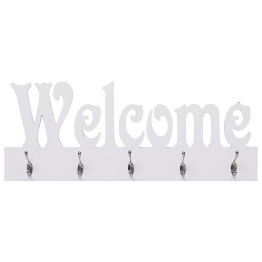 Nástenný vešiak WELCOME biely 74x29,5 cm