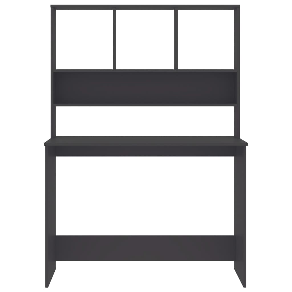 Stôl s policami, sivý 110x45x157 cm, kompozitné drevo
