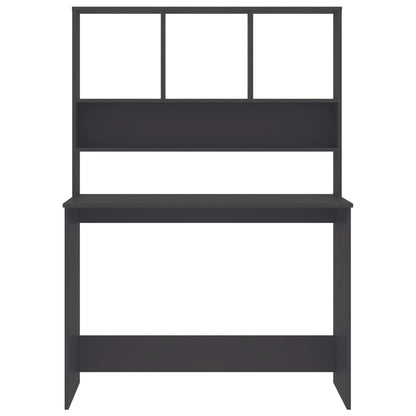 Stôl s policami, sivý 110x45x157 cm, kompozitné drevo