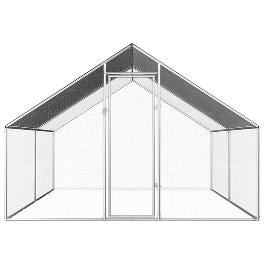 Vonkajšia klietka pre sliepky 2,75x4x1,92 m, pozinkovaná oceľ