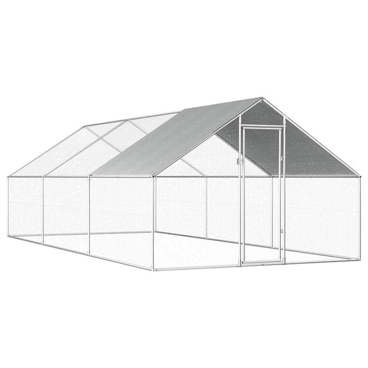 Vonkajšia klietka pre sliepky 2,75x6x1,92 m, pozinkovaná oceľ