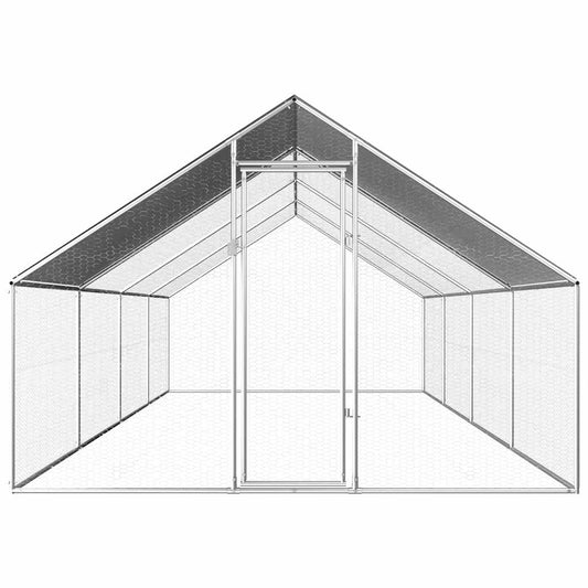 Vonkajšia klietka pre sliepky 2,75x8x1,92 m, pozinkovaná oceľ