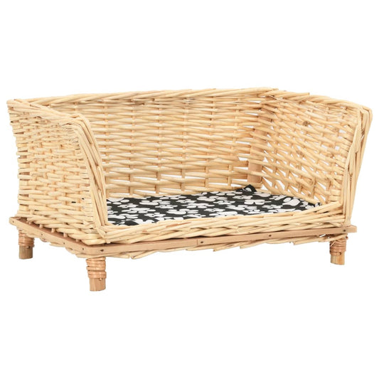 Košík pre psa s vankúšom 50x33x30 cm, prírodná vŕba