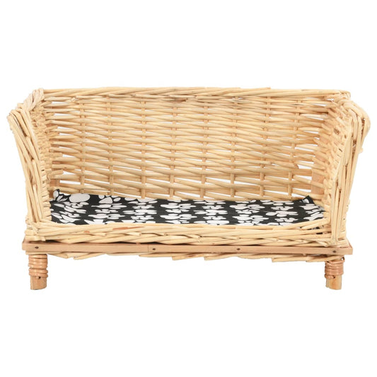Košík pre psa s vankúšom 50x33x30 cm, prírodná vŕba