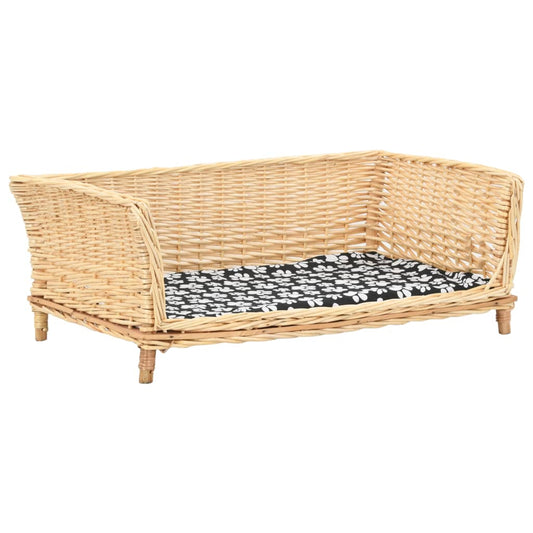 Košík pre psa s vankúšom 90x54x35 cm prírodná vŕba
