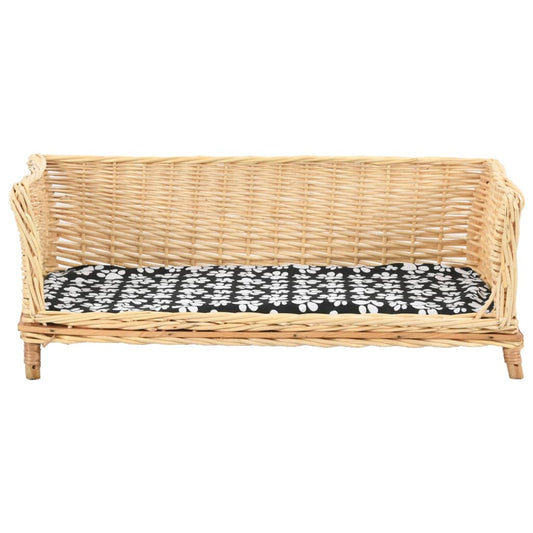 Košík pre psa s vankúšom 90x54x35 cm prírodná vŕba