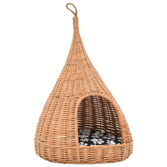 Domček pre mačku s vankúšom 40x60 cm prírodná vŕba típí
