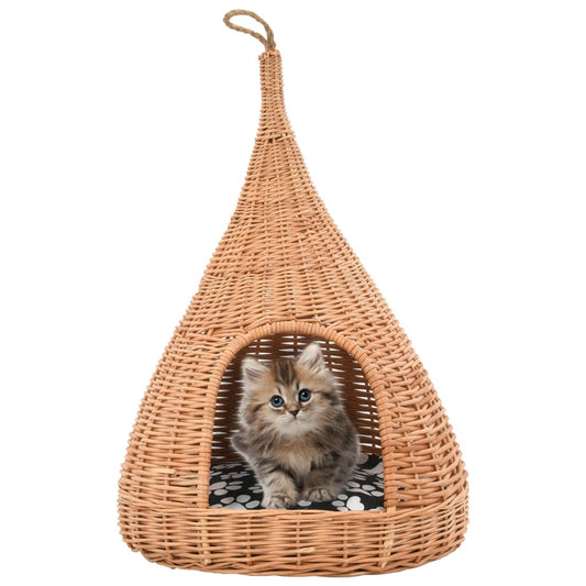 Domček pre mačku s vankúšom 40x60 cm prírodná vŕba típí