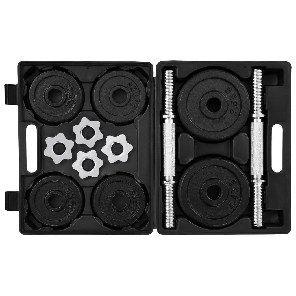 15-dielna sada činiek dumbbell 20 kg, liatina