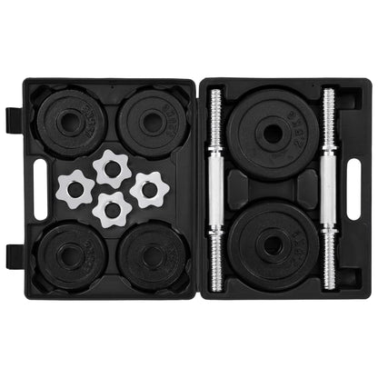 15-dielna sada činiek dumbbell 20 kg, liatina
