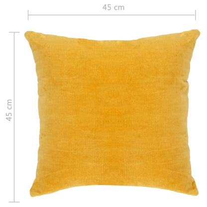 Vankúše bavlnené zamatové 2 ks 45x45 cm žlté