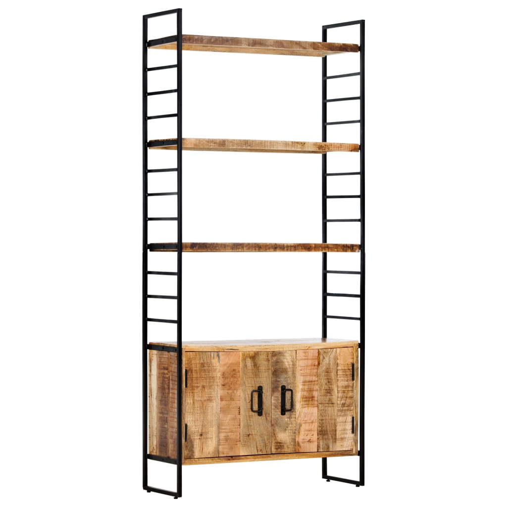 4-Poschodová Knižnica 80X30X180 Cm Surový Mangovníkový Masív