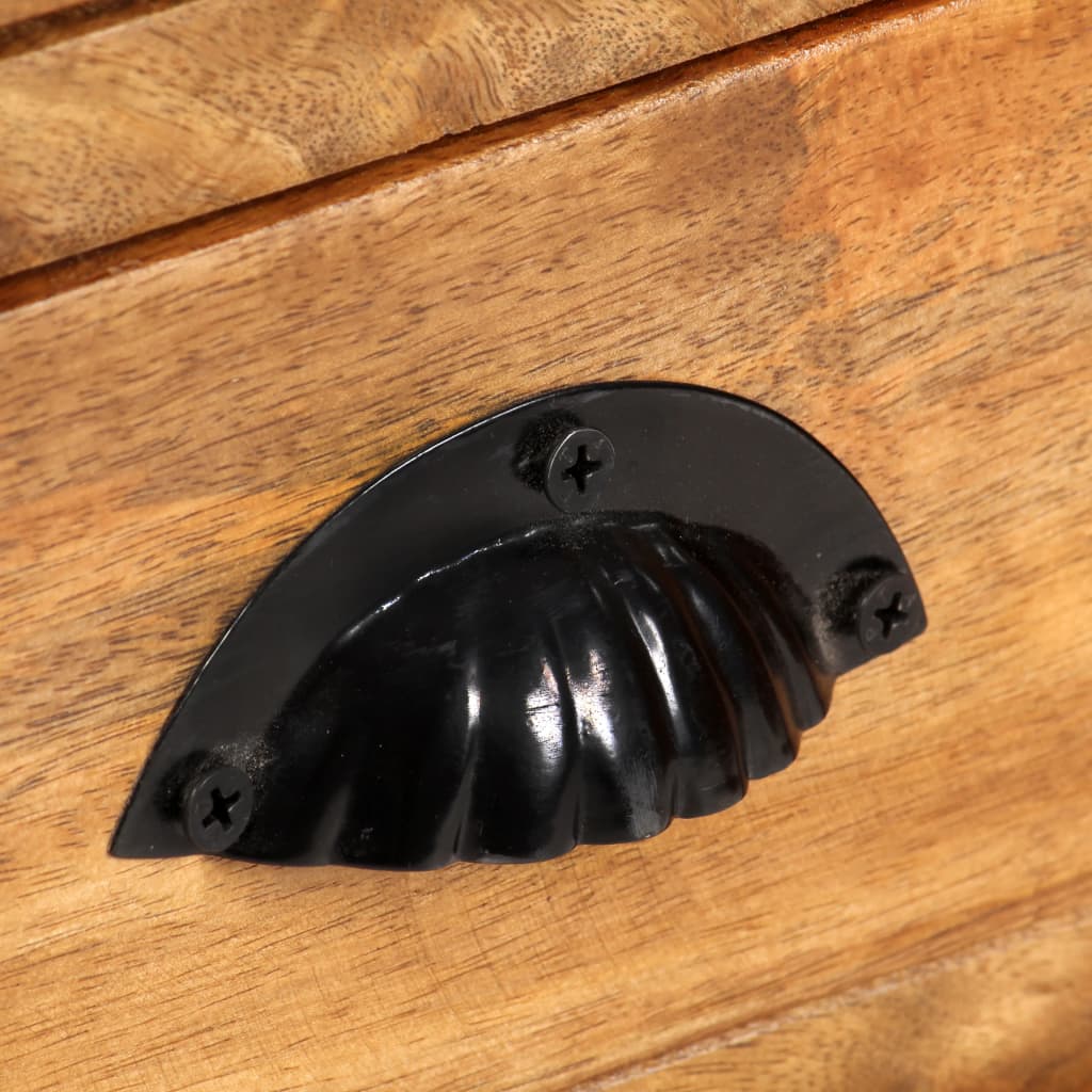 Knižnica So 4 Policami A 6 Zásuvkami 122X36X181 Cm Mangový Masív