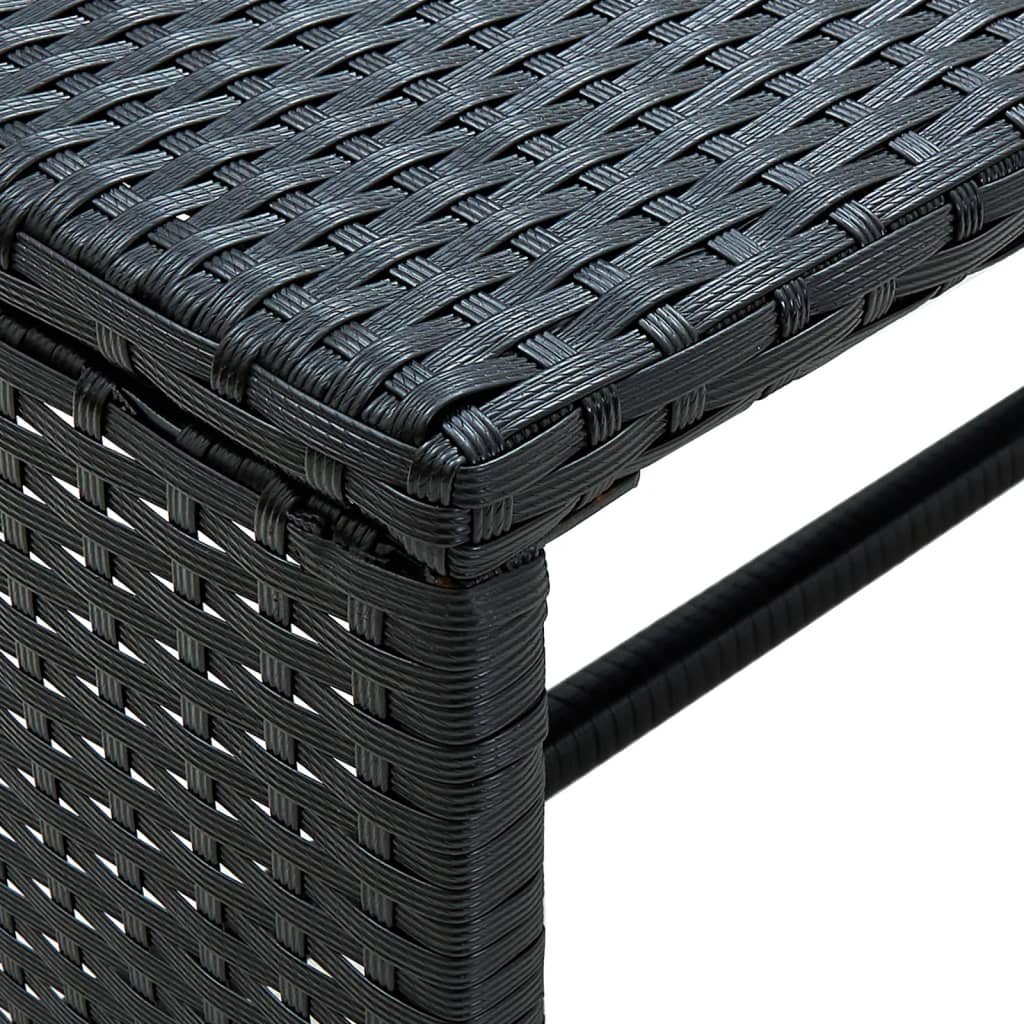 Konferenčný stolík čierny 70x40x38 cm polyratan
