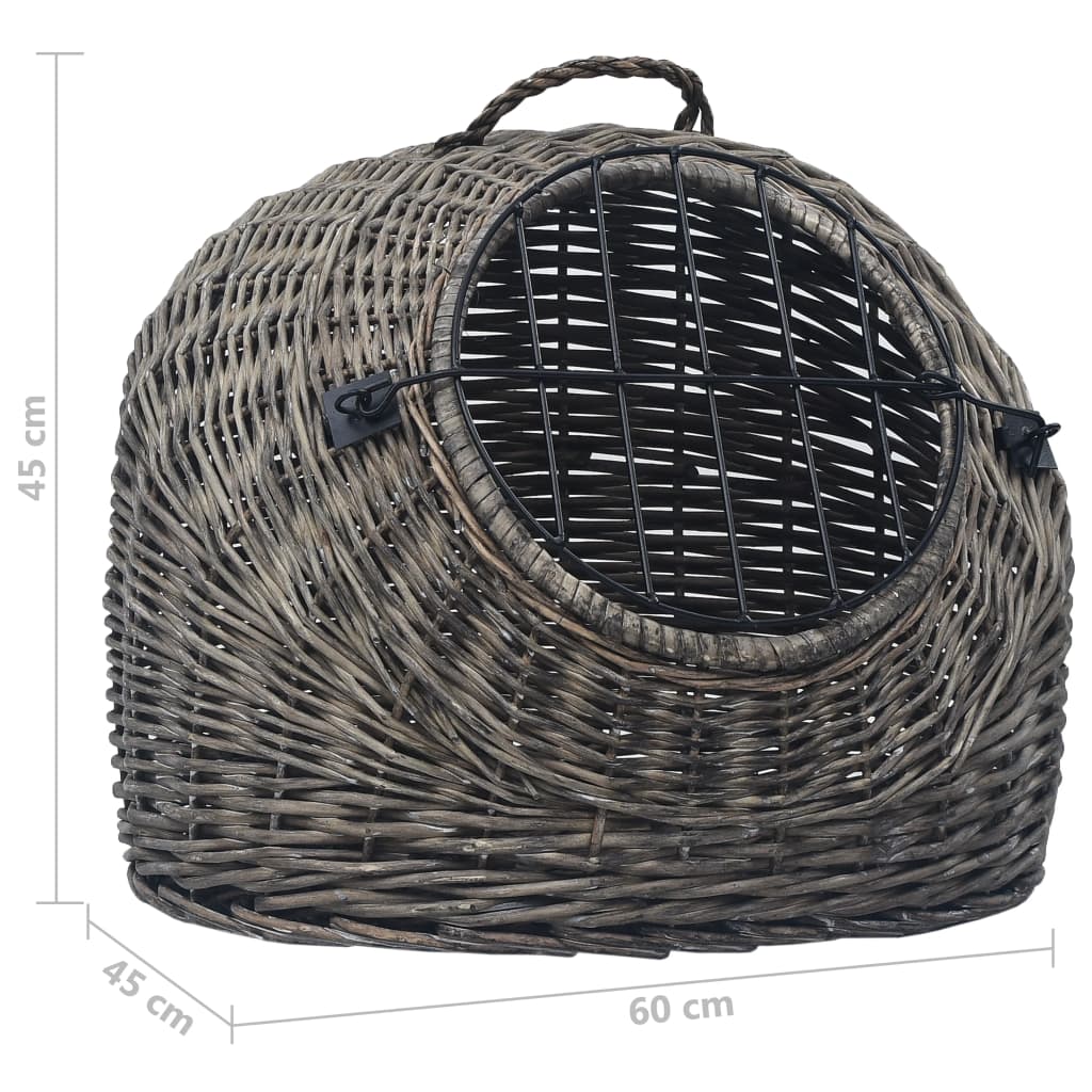 Prepravka pre mačku sivá 60x45x45 cm prírodná vŕba