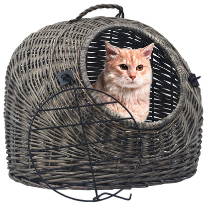 Prepravka pre mačku sivá 60x45x45 cm prírodná vŕba