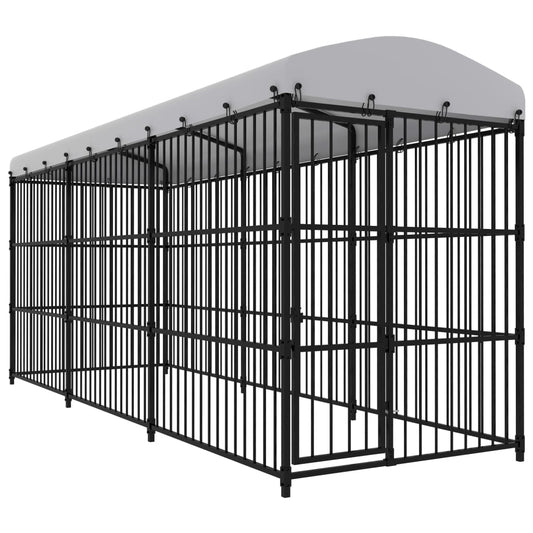 Vonkajšia voliéra pre psov so strechou 450x150x210 cm