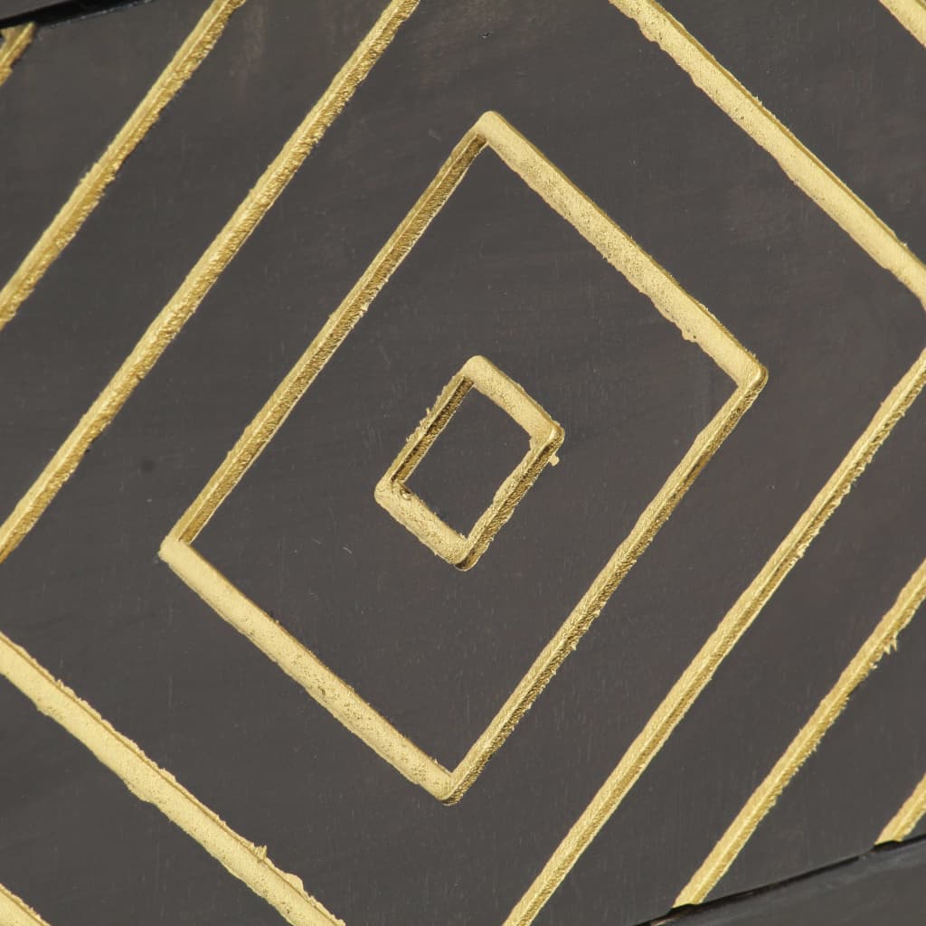 Tv Skrinka, Čierno Zlatá 120X30X40 Cm, Mangový Masív