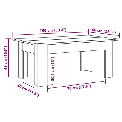 Konferenčný stolík sivý 100x60x42 cm drevotrieska
