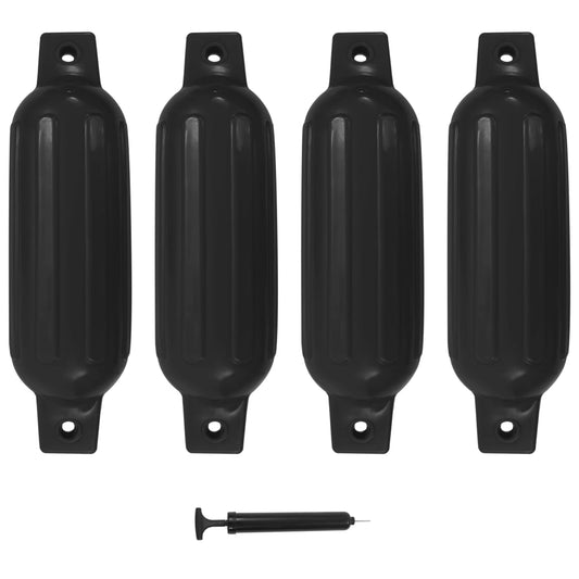 Lodný nárazník 4 ks, čierny 41x11,5 cm, PVC