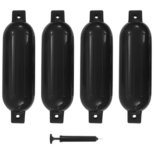 Lodný nárazník 4 ks, čierny 51x14 cm, PVC