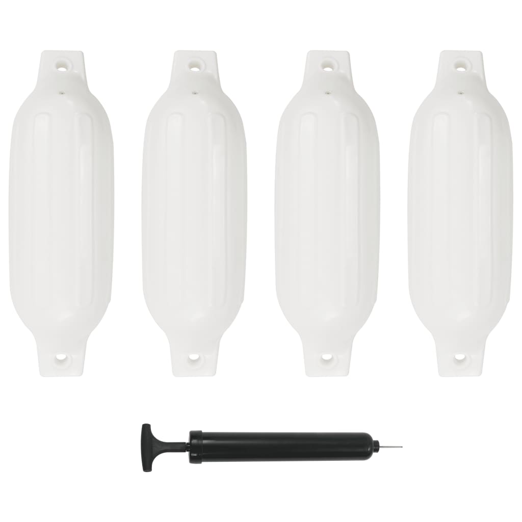 Lodný nárazník 4 ks, biely 41x11,5 cm, PVC