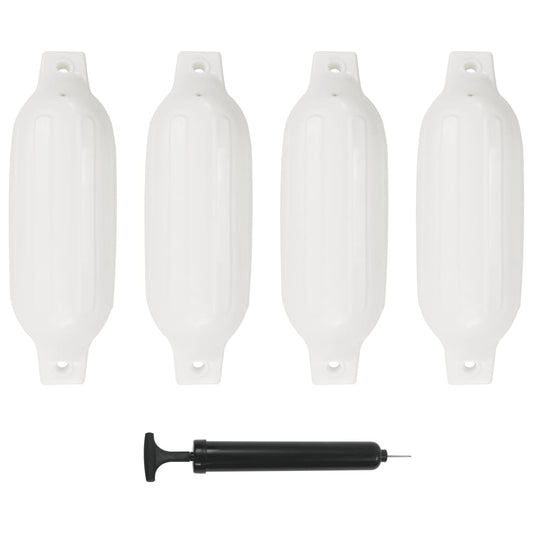 Lodný nárazník 4 ks, biely 41x11,5 cm, PVC