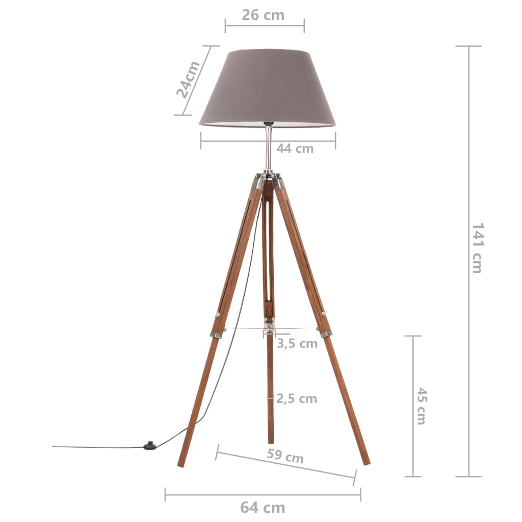 Lampa Na Statíve Medovo- 141 Cm Teakový Masív