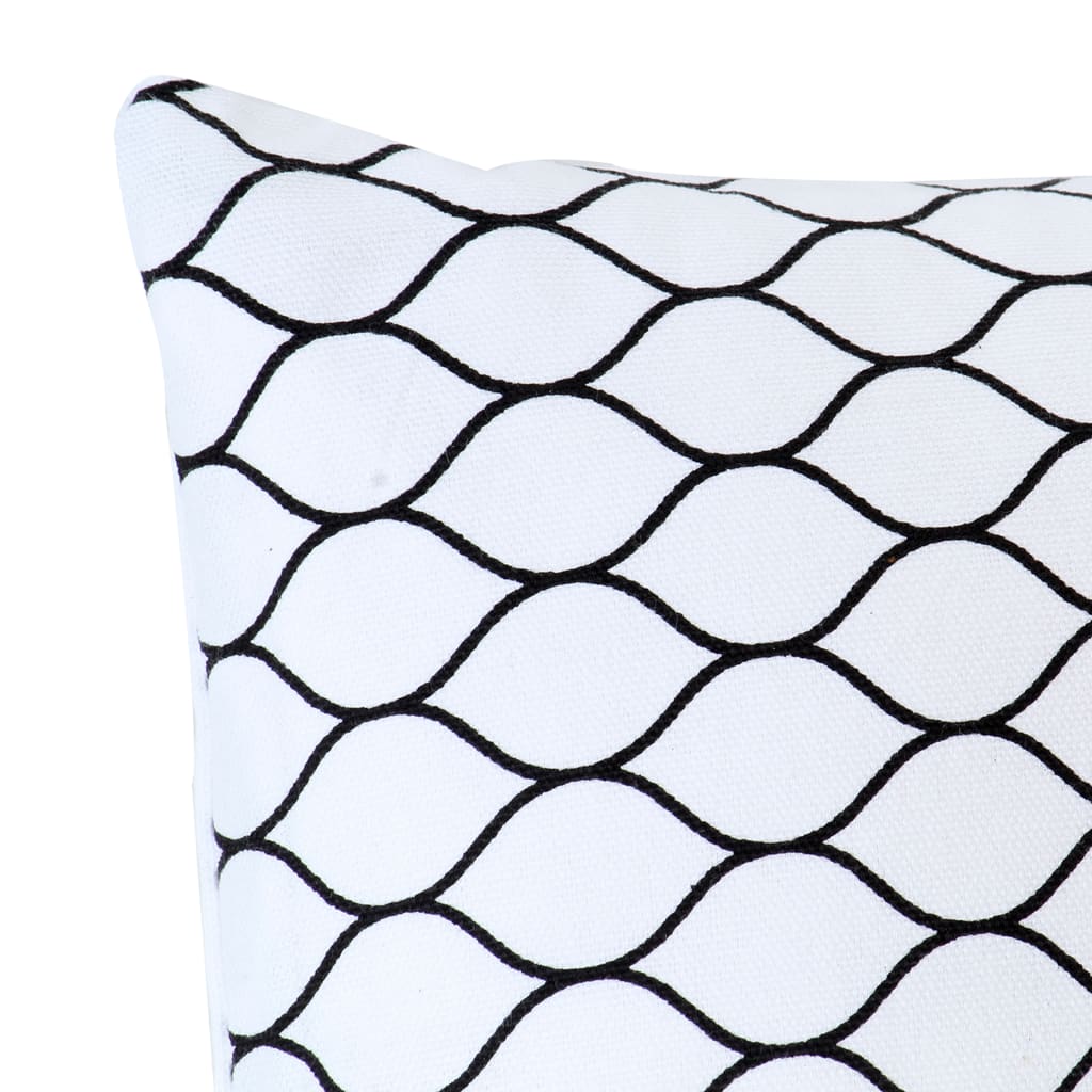 Vankúše 2 Ks Čierno-Biele 40X40 Cm Bavlna S Potlačou