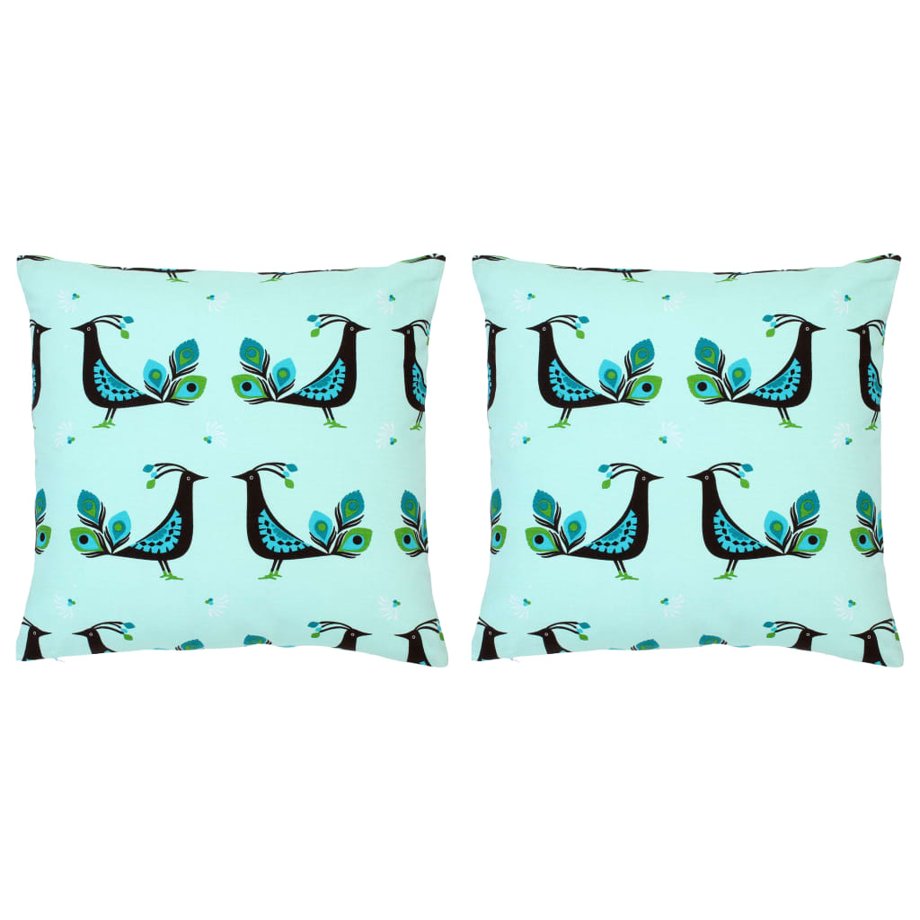 Vankúše 2 Ks Čierno-Biele 40X40 Cm Bavlna S Potlačou